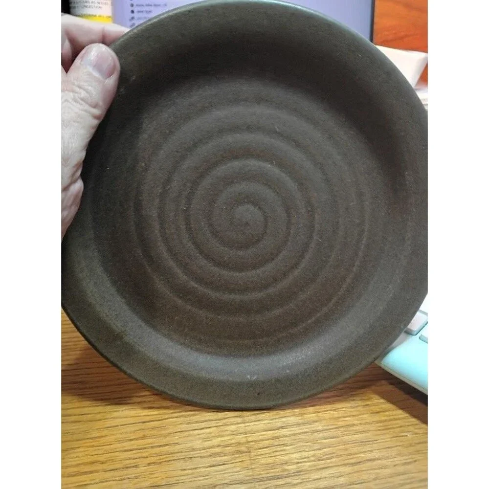 From Miry Clay Pottery Salad Plate Chocolate Espresso 8
